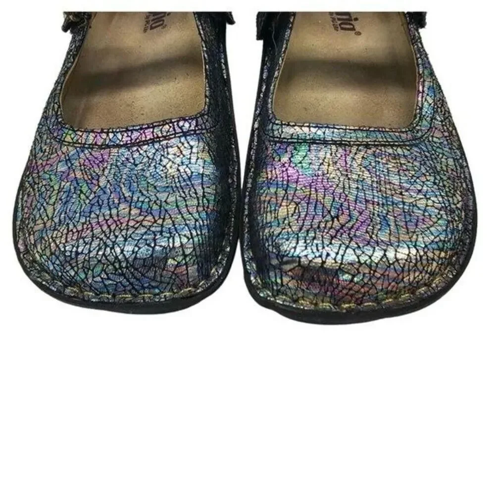 Alegria Women's Silver and Blue Clogs